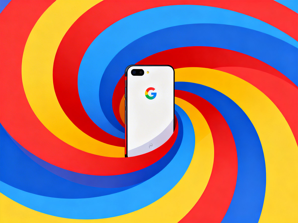 Google Pixel-mobil vist i h&aring;nden med fokus p&aring; det rene design