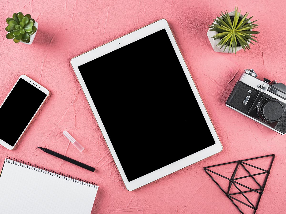 iPad brugt til studie, arbejde og kreativt indhold