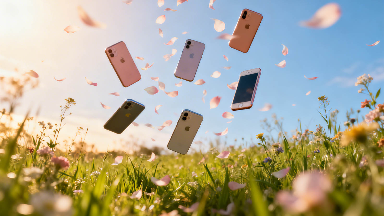 Nye iPhone-modeller vist i en ren og premium komposition med fokus på køb uden abonnement og frihed til selv at vælge