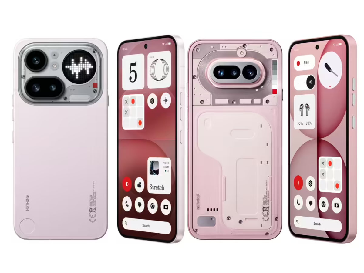 Nothing Phone 4(a) og Nothing Phone 4(a) Pro side om side