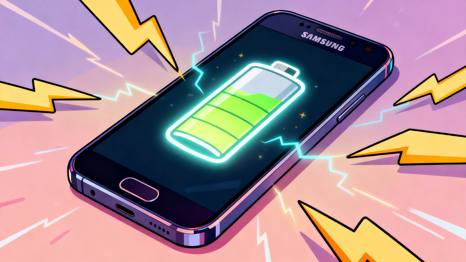 Samsung mobiler med fokus p&aring; lang batteritid